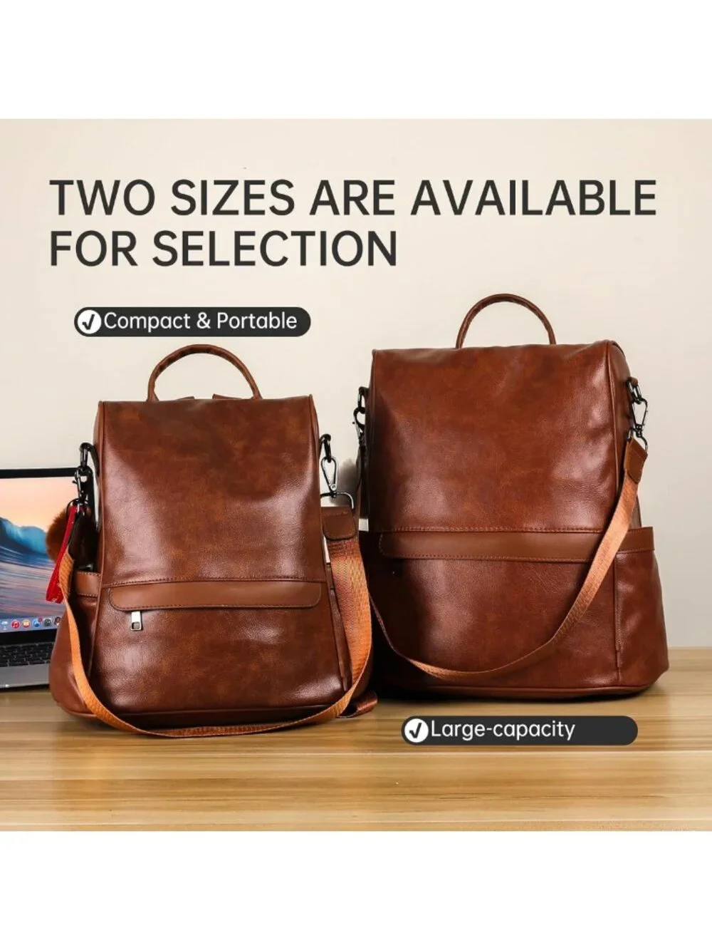 Stylish Anti-Theft PU Leather Women’s Backpack Purse & Casual Shoulder Bag